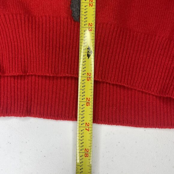 Lyle & Scott Sweater Men Size 42 Red V Neck Pullover Color Block Super Lambswool - Picture 9 of 10